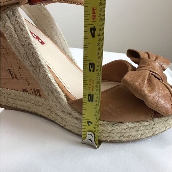 Prada Napa Aviator Bow Espadrille Sandal Wedges Size 36 - Picture 11 of 15